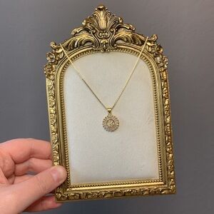 NWOT - Initial 'K' Baguette Stones Gold-Tone Necklace 18"